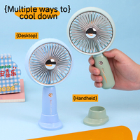 Ventilateur portable rechargeable DD8226B en promotion usine avec support de bureau et support de téléphone, finition électroplaquée, 3 vitesses, batterie USB