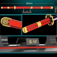 DK1508 Modèle de sabre samouraï décoratif 790 pièces Effet lumineux avec étui et support Ensemble de blocs de construction à assembler pour collection de bureau