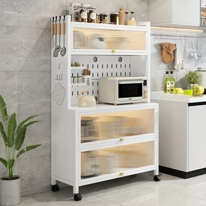 Precio al por mayor, armarios de almacenamiento de cocina de gran capacidad, <span class=keywords><strong>estante</strong></span> de almacenamiento de vajilla de cocina, <span class=keywords><strong>estante</strong></span> para electrodomésticos de horno <span class=keywords><strong>microondas</strong></span> a prueba de polvo - Product Image 2