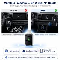 Adaptador Inalámbrico Universal 2 en 1 para Autos con CarPlay Cableado de Fábrica, Conexión WiFi 6 de Alta Velocidad a 5.8GHz, Directo de Fábrica