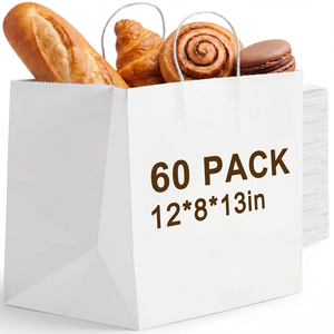 Custom Fast Food to Go Bakery Delivery Cake Dessert Bread <b>Craft</b> Paper <b>Bag</b> Restaurant Takeout Packaging Take Away Kraft Paper <b>Bag</b> - Product Image 1
