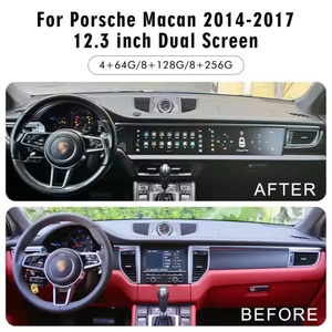 NaviHua Copilot Entertainment 12.3 Inch Multimedia Dual Screen Car DVD Player GPS Navigation <b>System</b> for Porsche Macan 2014 2017 - Product Image 4