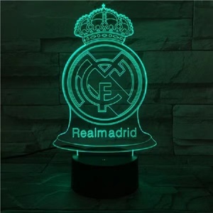 Modern <span class=keywords><strong>LED</strong></span> ile masa lambası RGB sıcak beyaz 3D futbol futbol gece lambası uzaktan kumanda siyah akrilik gölge diy-ofis otel için - Product Image 6