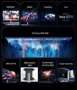 จอเกมมิ่ง OEM ใหม่ ขนาด 27 นิ้ว 165Hz 180Hz 240Hz สำหรับคอมพิวเตอร์ตั้งโต๊ะ จอแสดงผล 2K แบบจอกว้าง LED LCD พร้อมฐานยกได้ พอร์ต USB และ DP - Product Image 2