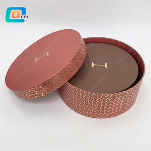 Sang Trọng Lớn Giấy Vòng Hộp Hoa Xi Lanh Hat Hộp Xi Lanh Cứng Nhắc Các Tông Hat Trên Và Dưới Ống Tròn - Product Image 6