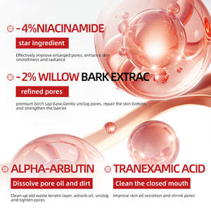 Essence Raffinante aux Pores de Niacinamide : Réduit les Pores, Contrôle le Sébum, Éclaircit, Élimine les Points Noirs, Hydratation Profonde, Lisse la Peau, Extrait de Saule - Product Image 5