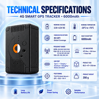 Traceur GPS Q7Pro-B 4G LTE pour véhicules avec alerte de manométrie, alarme de mouvement, longue autonomie de la batterie et couverture mondiale