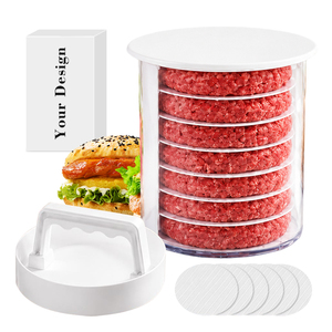 Presse à hamburgers transparente tout-en-un pour la préparation de galettes, empilable verticalement - Product Image 1