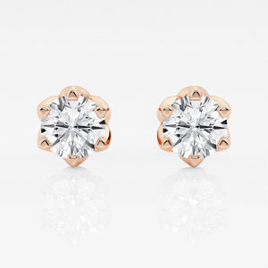 Luxury Sterling <b>Silver</b> 14k <b>Solid</b> Gold Hip Hop Stud <b>Earrings</b> for Women Round Brilliant Cut Gift Jewelry - Product Image 3