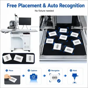 Machine de marquage laser à fibre à positionnement visuel haute vitesse pour clé USB, pièces métalliques avec convoyeur - Product Image 3