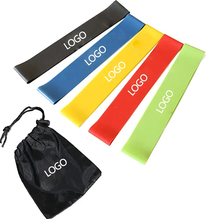 Custom Logo Elastische Loop Resistance Bands Voor Fitness Bandas Elastica Gym Workout Oefening Latex Natuur Rubber Weerstand Bands