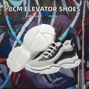 Zapatos informales para mujer que aumentan la altura, zapatillas de deporte de cuero Pu con malla transpirable a la moda, antideslizantes, cómodas para primavera e invierno - Product Image 2