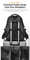 Sac à dos pour ordinateur portable en PU imperméable, grande capacité, durable, professionnel, pour les trajets quotidiens