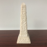 Statue Miniature d'obélisque égyptien Beige faite à la main, Figurine à collectionner pour la maison, le bureau et l'étagère