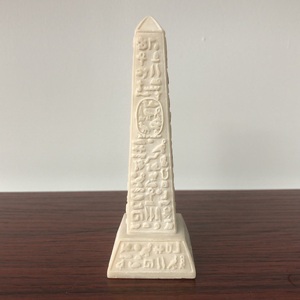 Statua di obelisco Beige in miniatura egiziana figurina da collezione di obelisco fatta a mano per ripiano da tavolo per l'home Office - Product Image 5