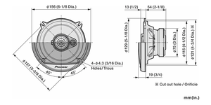 TS-A1371F Pioneer 5-1/4 "300 Watt 3-Way Full-Range Coaxial Haut-parleurs de voiture (paire) - Product Image 5
