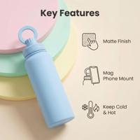 Bouteille isotherme en acier inoxydable 32oz avec poignée magnétique, logo personnalisé, finition mate pour la gym et la randonnée