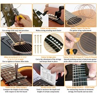 Kit d'outils de réparation et d'entretien de guitare 54 pièces, outils de luthier, outils à main, accessoires de nettoyage et d'entretien pour instruments à cordes de Chine