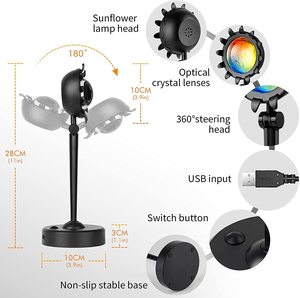 <span class=keywords><strong>Tramonto</strong></span> arcobaleno LED lampada da terra con telecomando 4 modalità 16 cambia colore Design moderno Cadrim telecomando alimentatore CC - Product Image 3