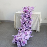 Bande de fleurs artificielles en soie rose personnalisable pour mariage, événement, chemin de table, arrangement floral, décor de fond, accessoire, fleur de fenêtre