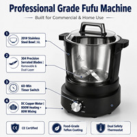 Machine à piler le Fufu 6L, antiadhésive, électrique, automatique, 800W, pour la préparation de l'igname pilée, du manioc et du Banku, robot culinaire