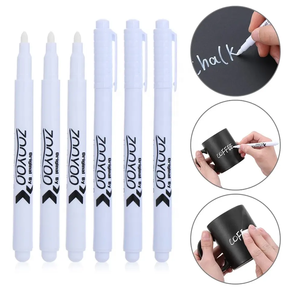 13.5Cm Uitwisbare Witte Vloeibare Inkt Krijt Marker Pen Op Chaldboard Schoolbord Vensterglas
