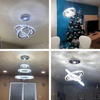 Lustre en cristal multi-anneaux, luminaire suspendu LED, plafonnier, lustre pour projet commercial, restaurant, chambre à coucher