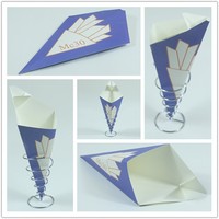 Cono de Papel Recubierto de 15 cm para Pollo Frito, Pizza y Papas Fritas para Uso Industrial en Alimentos, Empacado en Cajas