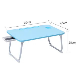 Tavolo per Laptop per letto tavolo da esterno in legno con venature del legno tavolo pieghevole per Computer portatile da scrivania pieghevole