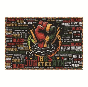 Drapeaux Juneteenth personnalisés en gros, imprimés numériquement et respectueux de l'environnement, pour célébrer le Mois de l'<span class=keywords><strong>histoire</strong></span> des Afro-Américains ; Drapeaux de haute qualité - Product Image 4