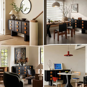 Aparador de Lujo con Bordes Curvos, Mueble de Almacenamiento Grande con Cajones y Patas Elevadas para Comedor - Product Image 4