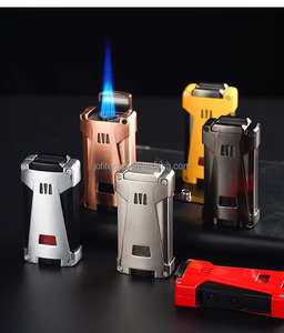 Encendedor de Gas Portátil Recargable 4 en 1 a Prueba de Viento con 4 Llamas, Punzón para Cigarros y Soporte para Cigarros, Venta al por Mayor - Product Image 4