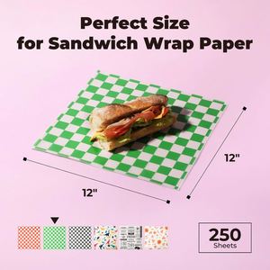 Papiers personnalisés pour hamburgers, résistants à la graisse, vierges, de haute qualité, jetables, écologiques, recyclables, doublement enduits, compatibles avec l'impression typographique - Product Image 3