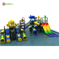Multifunktionale gebrauchte Outdoor-Fiberglas-Kunststoff-Wasserrutsche für Pool, Schule, Hartwasser-Rutschenparks, Ausrüstung der Marke Jinmiqi