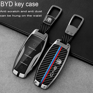 เคสกุญแจรถคาร์บอนไฟเบอร์โลหะสำหรับ BYD Tang EV Han EV Yuan PLUS ATTO 3 Song Plus Pro MAX DMI MAX qin อุปกรณ์ตกแต่งรถยนต์ - Product Image 3