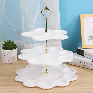 Rak <span class=keywords><strong>Display</strong></span> Kue Buah Pesta Kafe Hotel 3 Tingkat Plastik Gaya Eropa yang Dapat Disesuaikan - Product Image 1