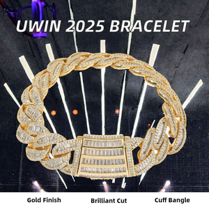 Hip Hop Cuban Link <b>Bracelet</b> Mixed Inlaid Zircon Gold Plated Alloy Chain Jewelry for Men and Women - Product Image 2