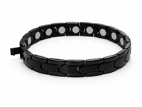 Bracelet magnétique en acier inoxydable noir, bracelet d'affaires élégant et classique
