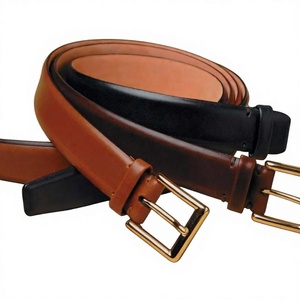 Ceintures Formelles Unisexe Personnalisées Écologiques BS INTERNATIONAL en Cuir de Vachette Véritable avec Boucle Carrée Tête de Mort en Acier Robuste et Imperméable pour Fêtes - Product Image 4
