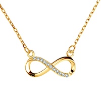 Collier minimaliste Mobius infini en zircon cubique plaqué or 14 carats plaqué rhodium, cadeau de fête en laiton Gemnel pour femmes