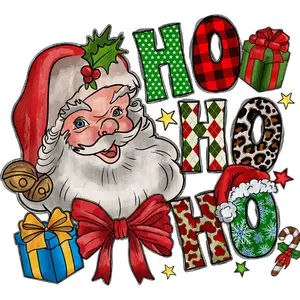 חם מכירה סנטה הו הו הו הוויניל מודפס ברזל העברה על חג המולד שמח סנטה חום העיתונות עבור חולצות