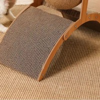 En stock aux États-Unis : Arbre à chat moderne en bois à 2 niveaux, tour à gratter en sisal pliable avec boule pour chats d'intérieur