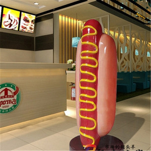 ที่กำหนดเองไฟเบอร์กลาสอาหารสุนัขร้อนประติมากรรมสำหรับเบเกอรี่กลางแจ้งขนาดใหญ่ศิลปะสร้างสรรค์ตกแต่ง - Product Image 5