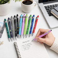 Stylo Bille 2 en 1 Promotionnel Tactile et Publicitaire, Stylo Métallique avec Logo Personnalisé, Livraison Directe Usine