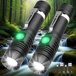Mini linterna LED T6 con zoom, recargable por USB, portátil, para exteriores, luz de alta intensidad, 1200mAh, luz blanca - Product Image 1