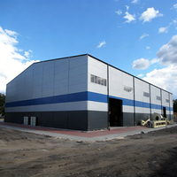 Bâtiment d'entrepôt préfabriqué en acier durable avec système de murs et de toiture en panneaux sandwich