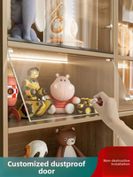 Étagère de présentation transparente en PMMA acrylique, anti-poussière, polie, sans perçage, avec couvercle personnalisé pour armoire ou étagère ouverte