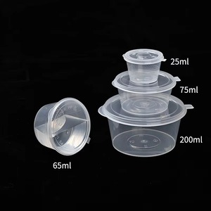 Contenants à sauce en plastique jetables <span class=keywords><strong>de</strong></span> petite taille, 0,5 oz, gobelet à soupe en PP avec couvercle scellé - Product Image 1