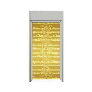 Composant d'ascenseur d'hôtel moderne et durable, portes de palier automatiques à gravure miroir doré - Product Image 5