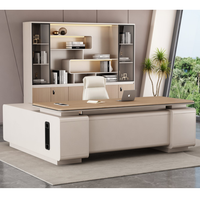 Table et chaise de bureau exécutif modernes et durables en bois avec rangement mural pour usage domestique/commercial